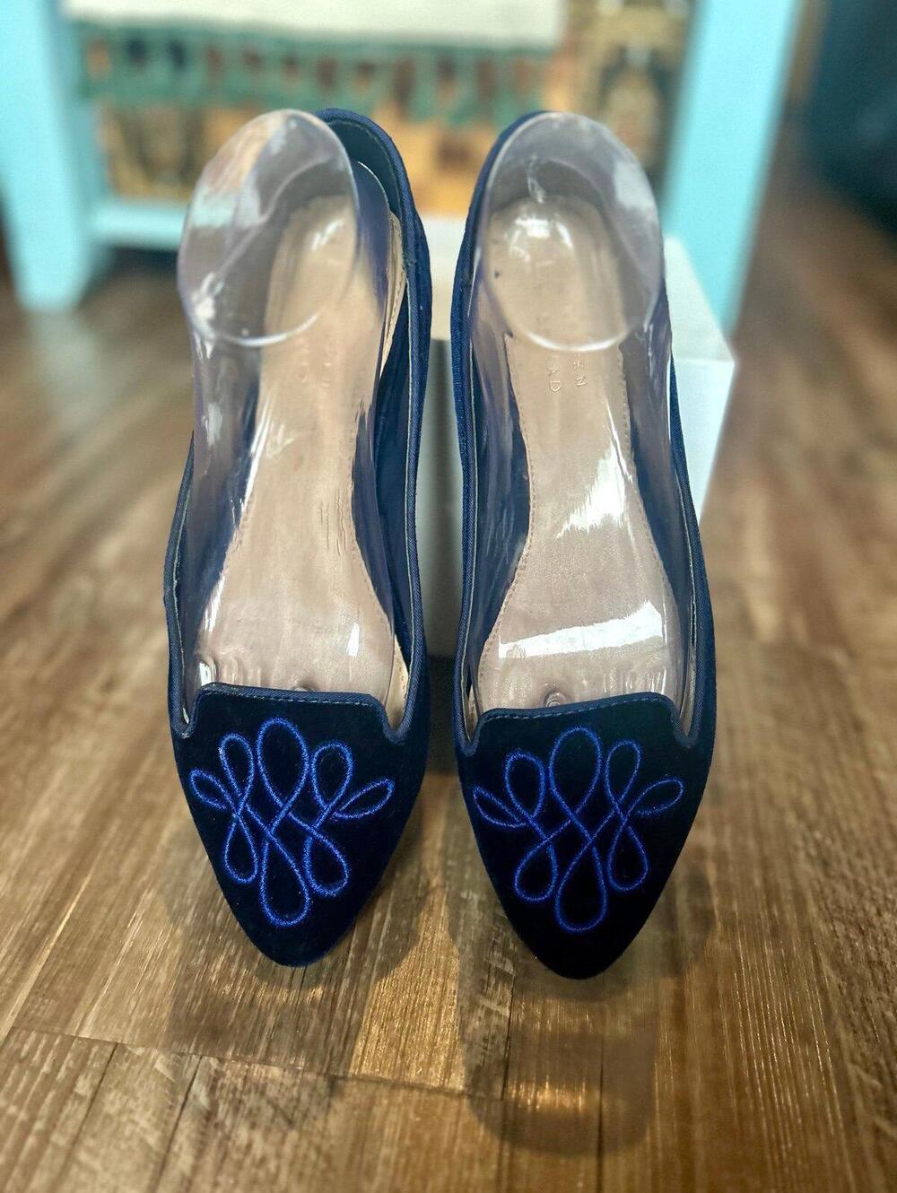 Lauren Conrad Blue Velvety Loafer Flats for Women Size 9.5